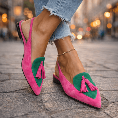 Lorena Sandalias con Tiras y Borlas