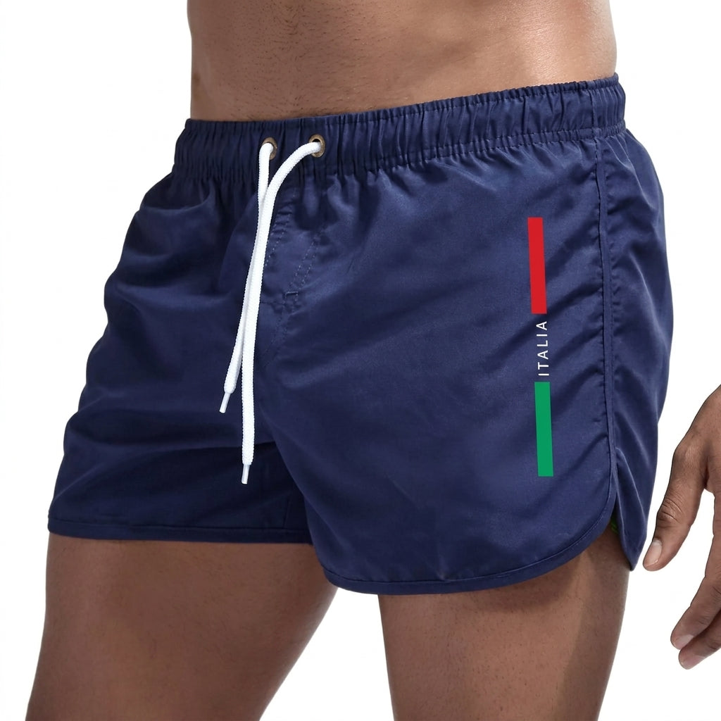 Álvaro™ — Bañador corto negro estilo Italia | 1+1 GRATIS
