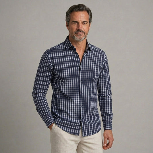 Gonzalo | Camisa Clásica de Cuadros de Manga Larga